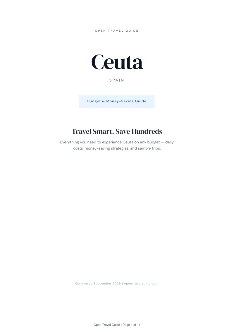 Ceuta Complete Travel Bundle: Budget guide · Cover