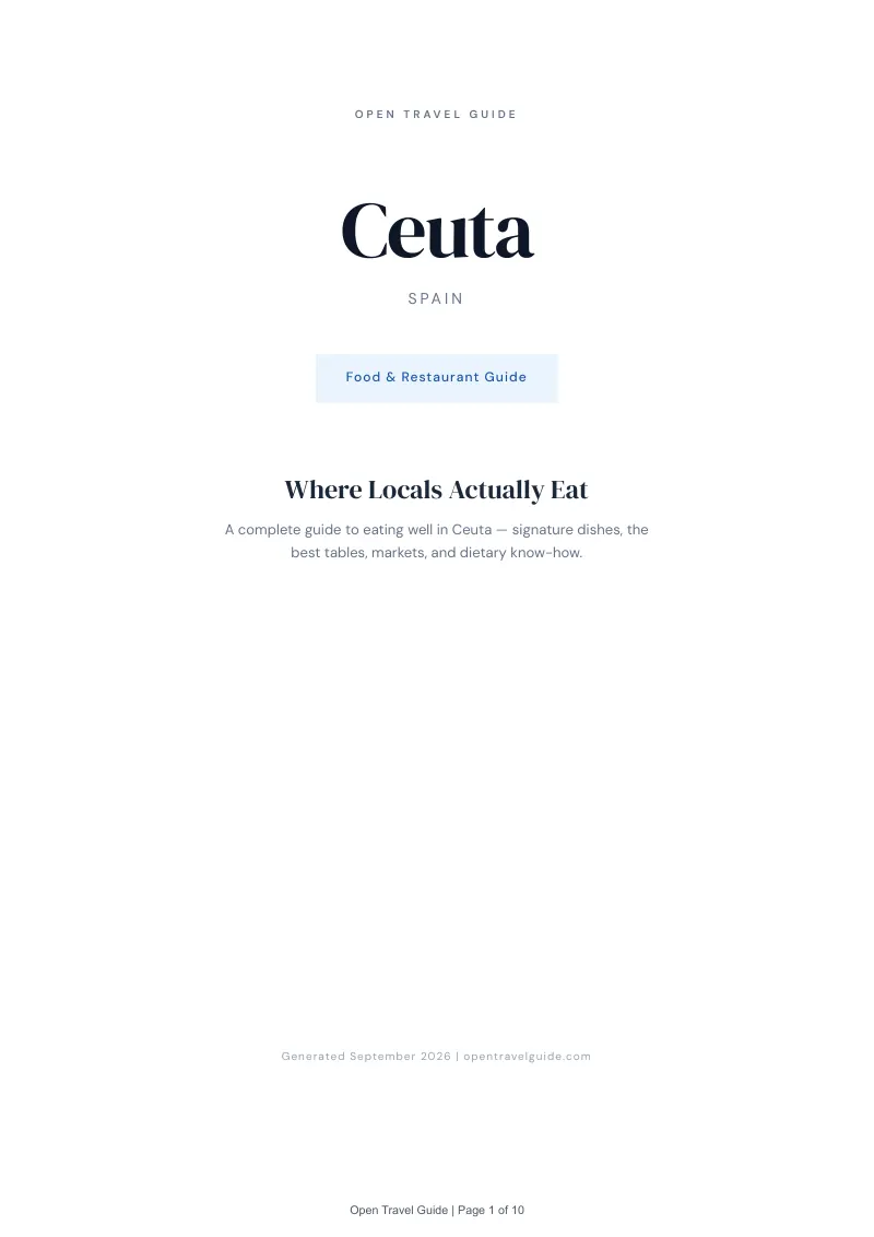 Ceuta Complete Travel Bundle: Food guide · Cover