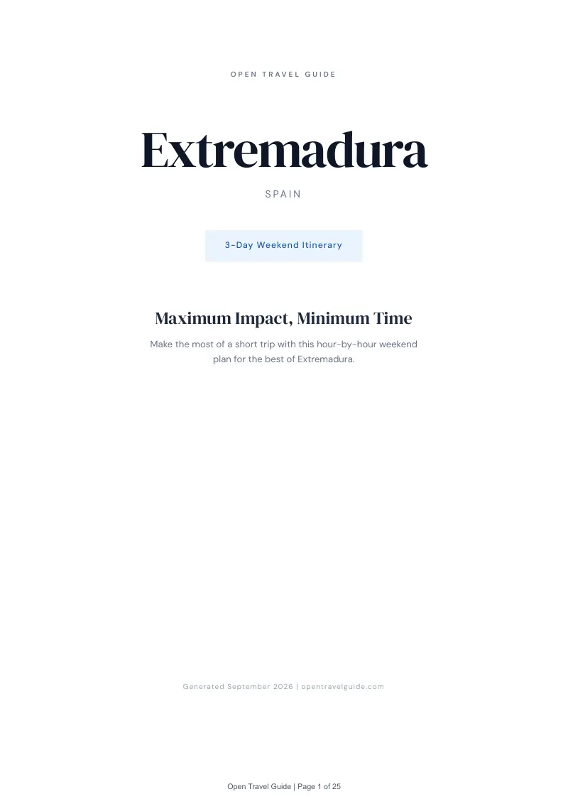 Extremadura Complete Travel Bundle: 3-day itinerary · Cover