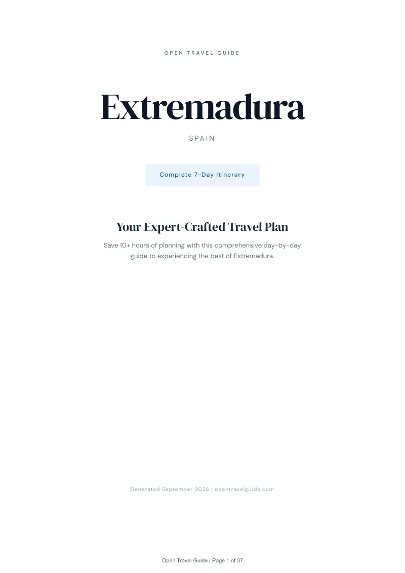Extremadura Complete Travel Bundle: 7-day itinerary · Cover