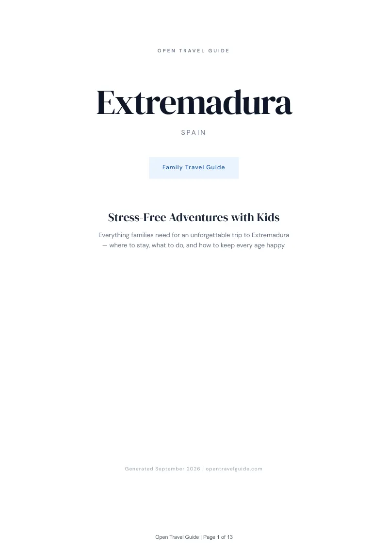 Extremadura Complete Travel Bundle: Family guide · Cover