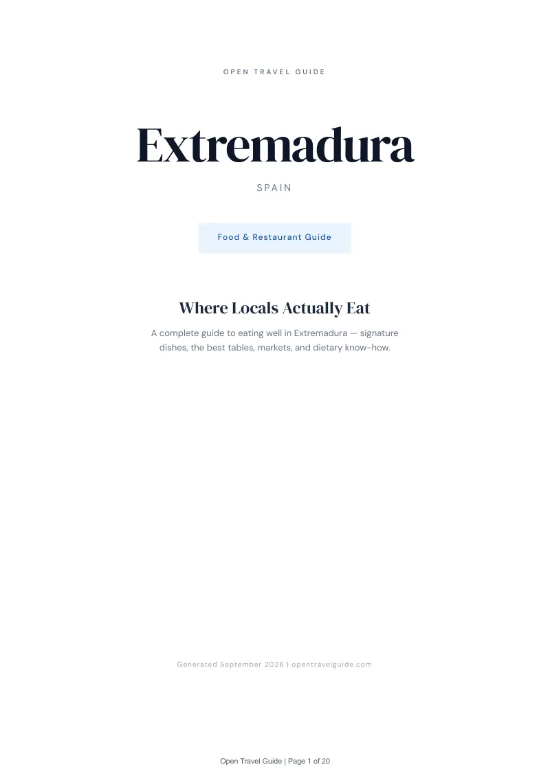 Extremadura Complete Travel Bundle: Food guide · Cover