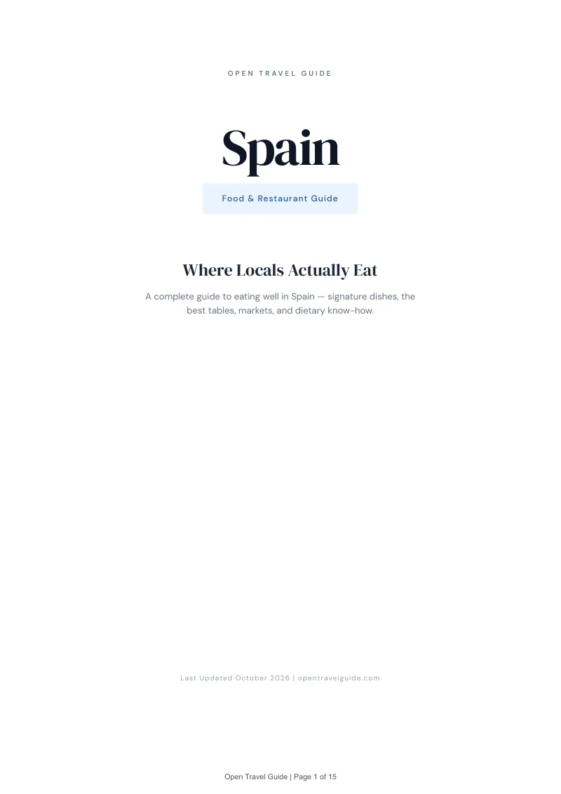 Spain Food & Restaurant Guide: Cover