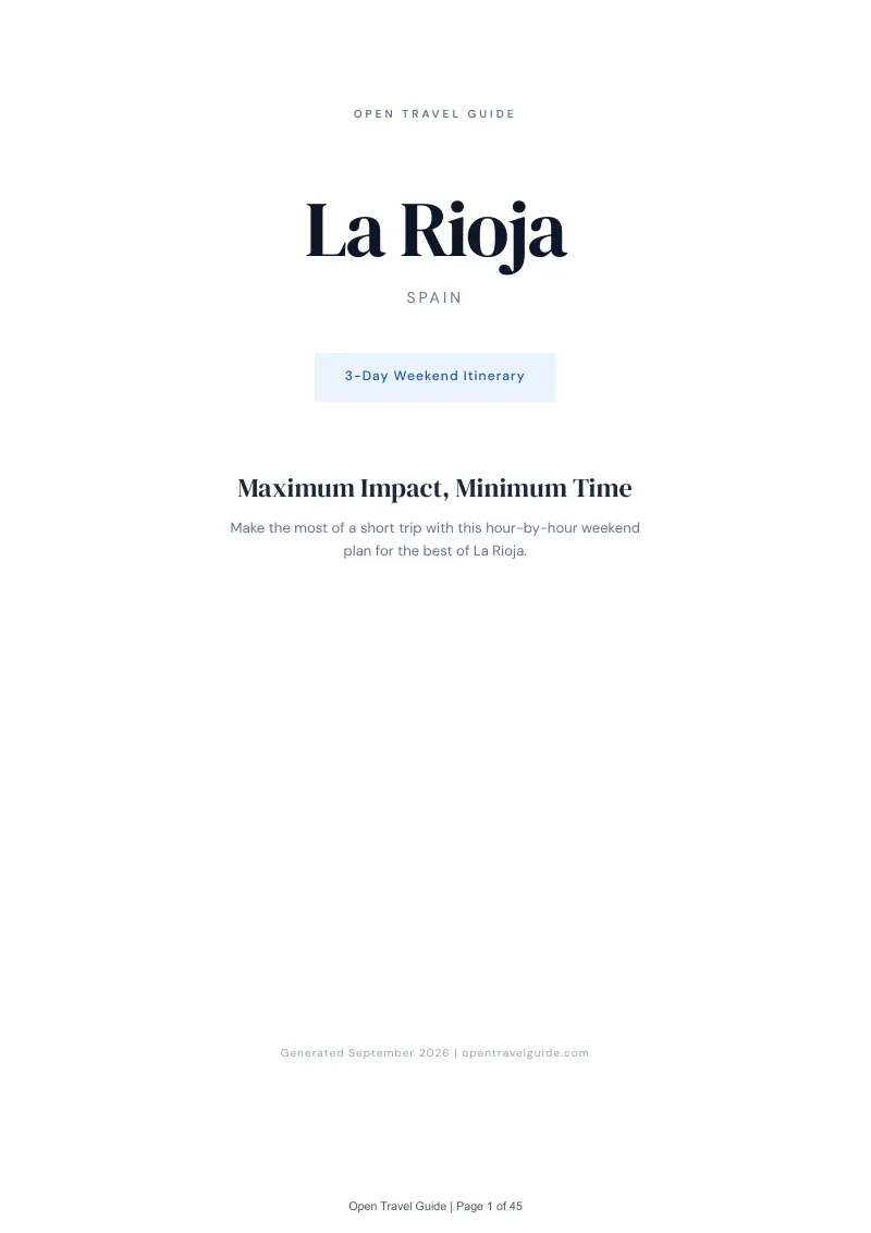 La Rioja Complete Travel Bundle: 3-day itinerary · Cover