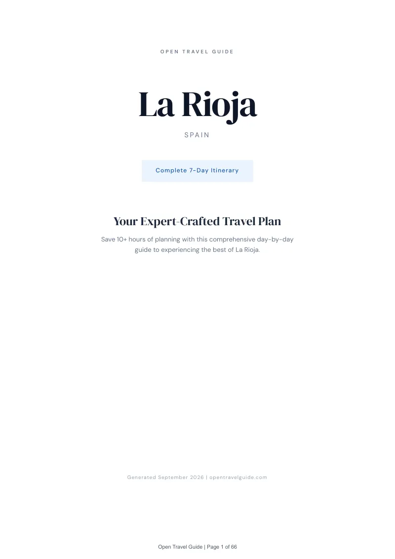 La Rioja Complete Travel Bundle: 7-day itinerary · Cover
