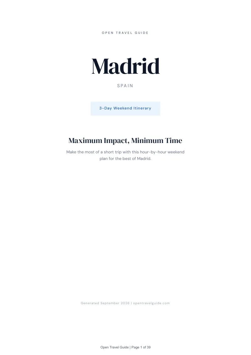 Madrid Complete Travel Bundle: 3-day itinerary · Cover
