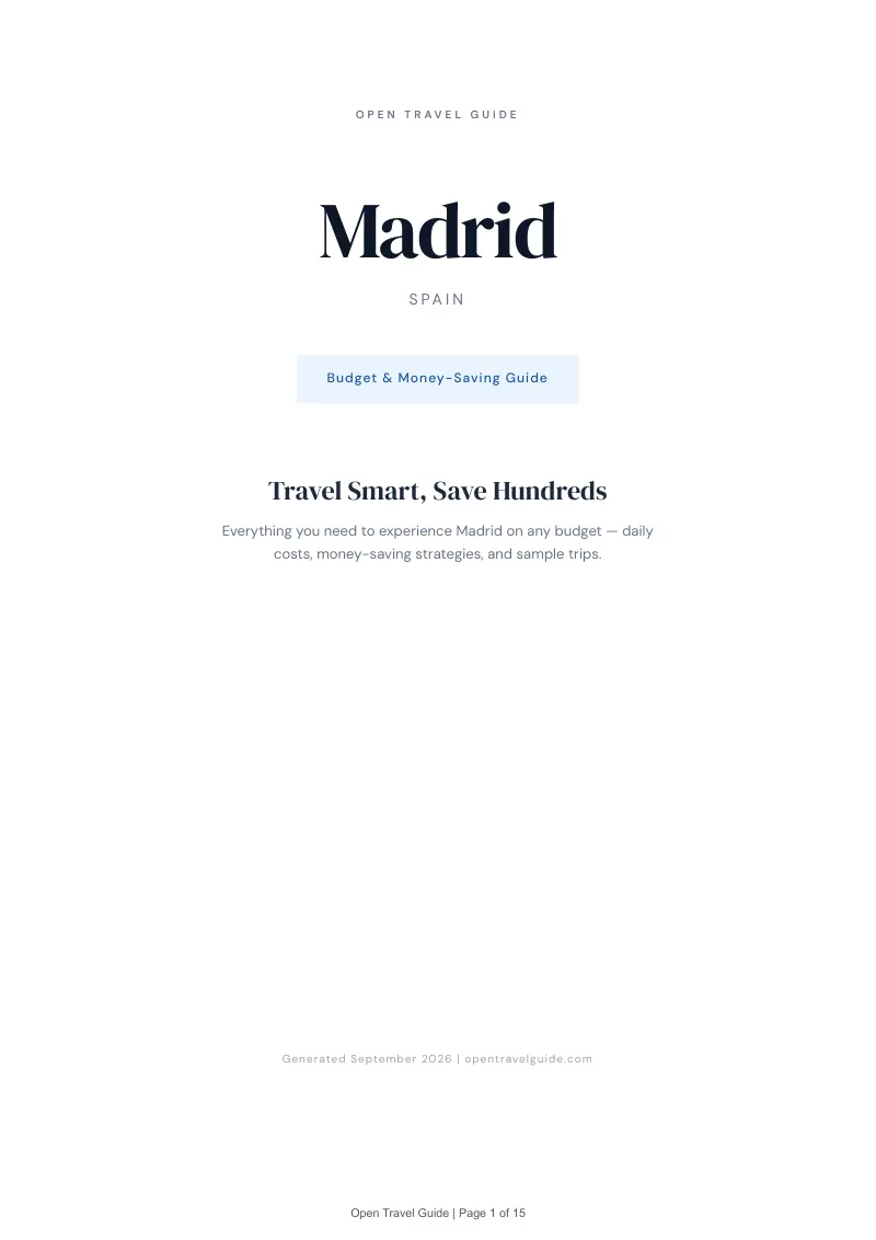 Madrid Complete Travel Bundle: Budget guide · Cover