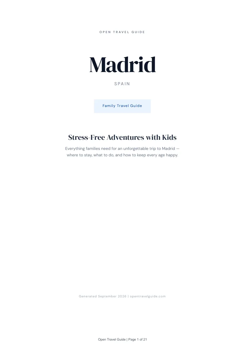 Madrid Complete Travel Bundle: Family guide · Cover