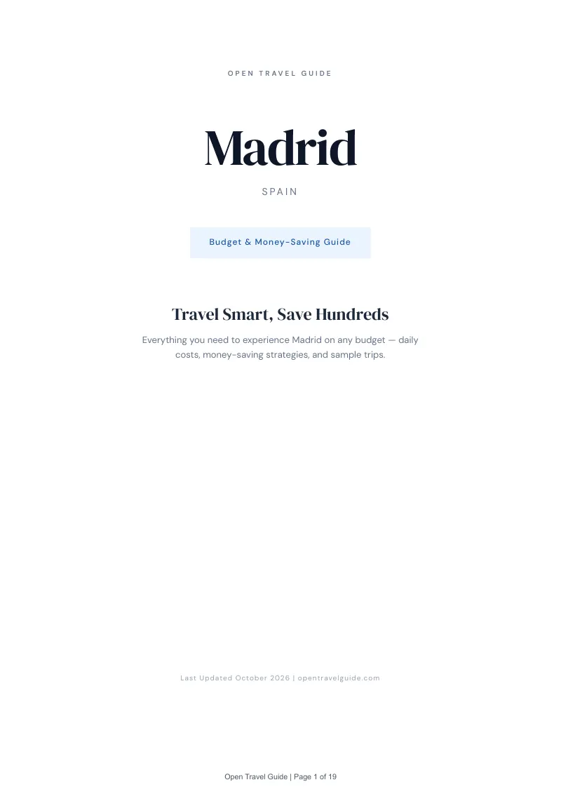 Madrid Budget & Money-Saving Guide: Cover