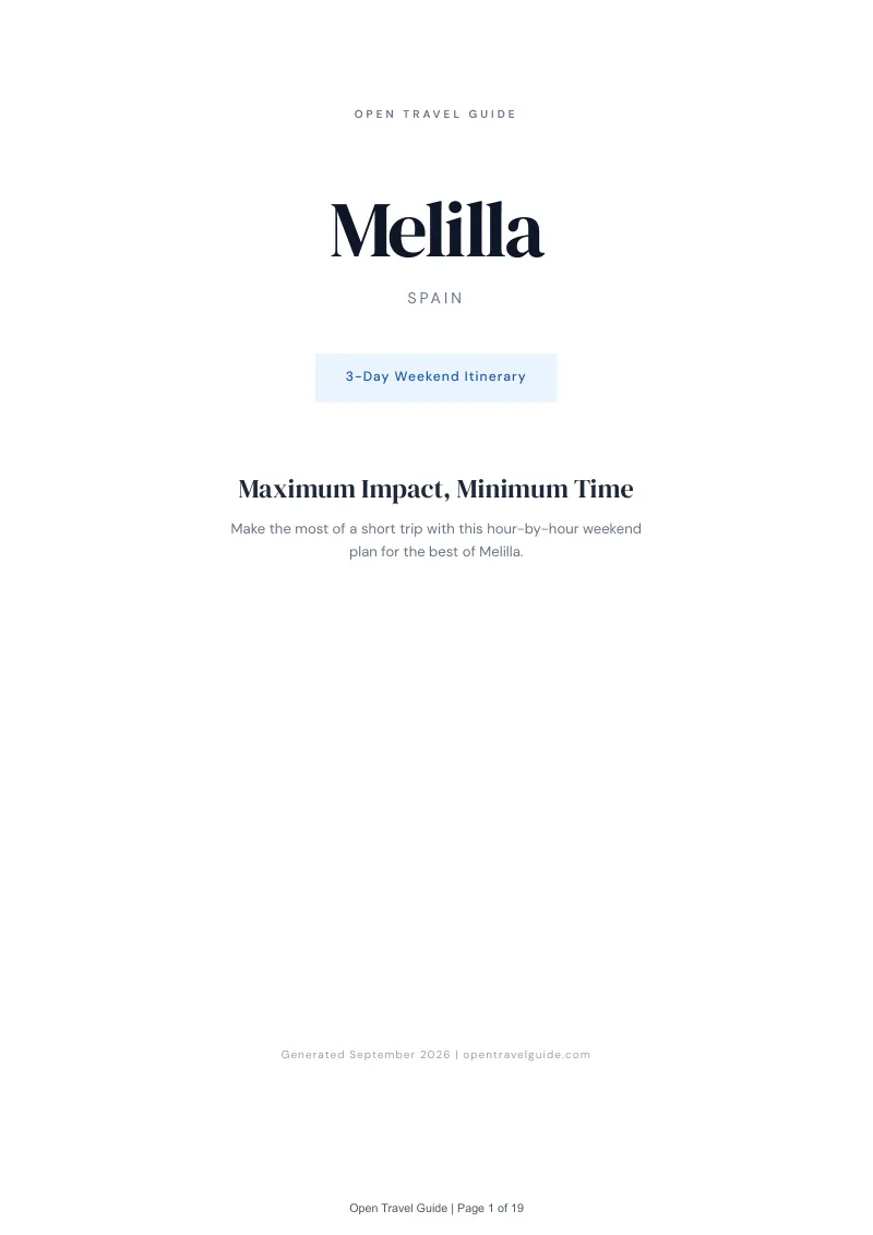 Melilla Complete Travel Bundle: 3-day itinerary · Cover