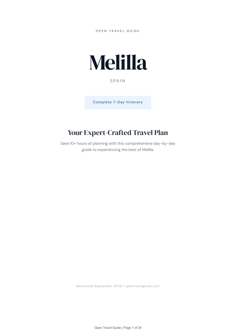 Melilla Complete Travel Bundle: 7-day itinerary · Cover