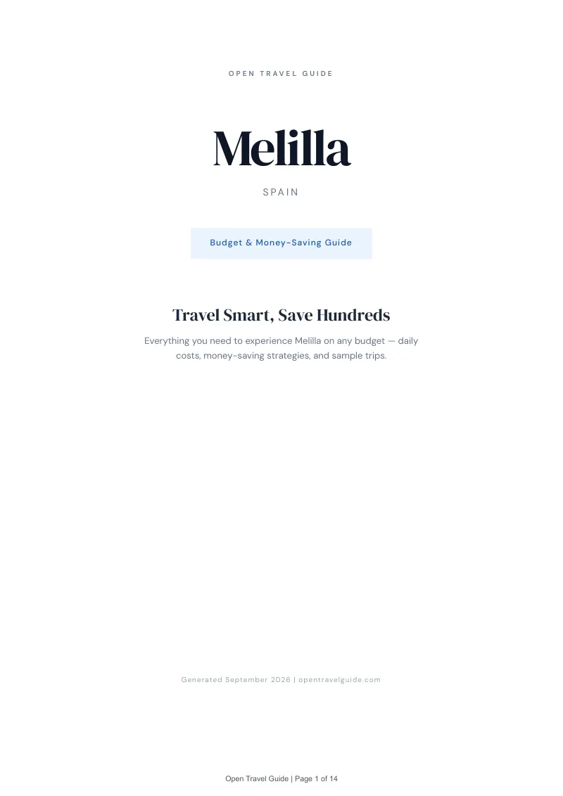 Melilla Complete Travel Bundle: Budget guide · Cover