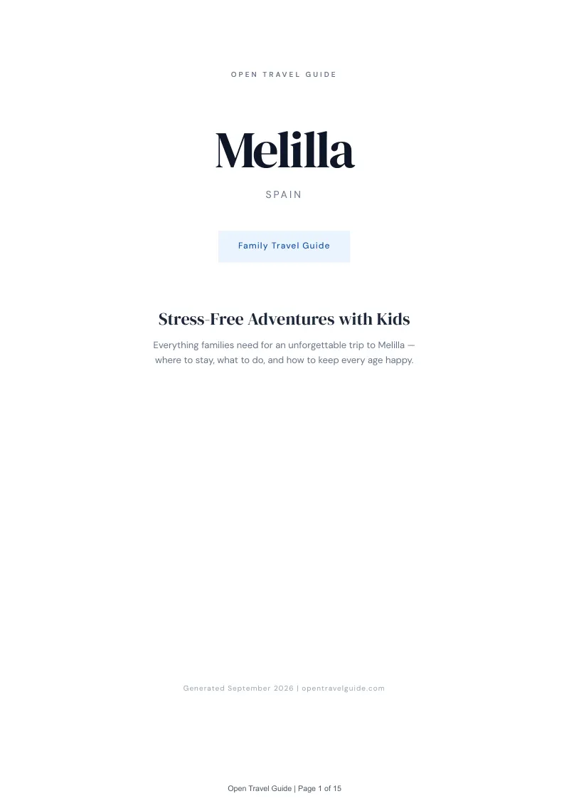 Melilla Complete Travel Bundle: Family guide · Cover