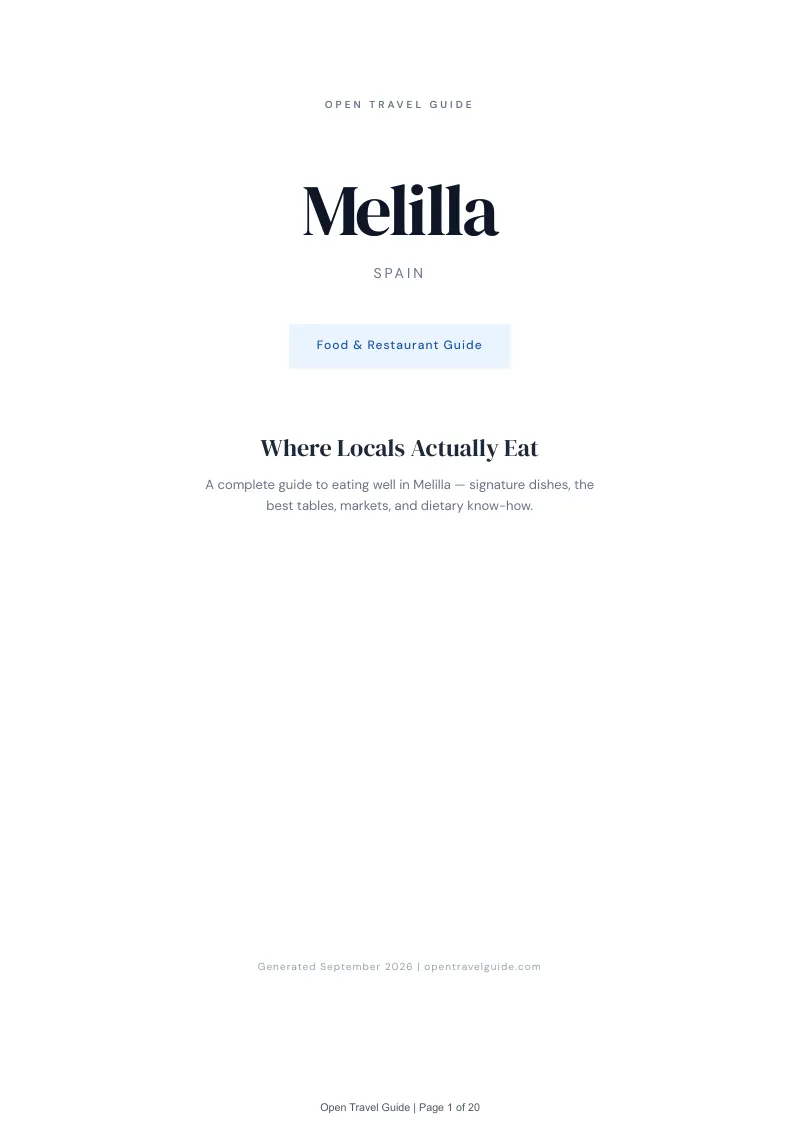 Melilla Complete Travel Bundle: Food guide · Cover