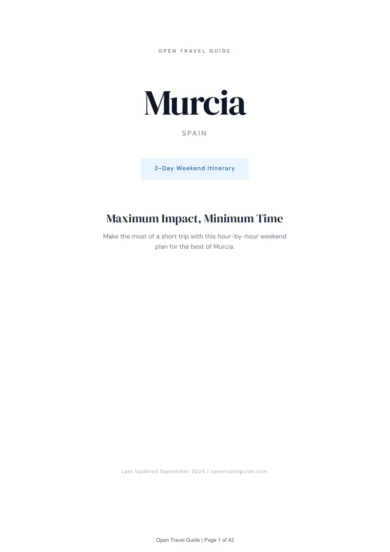 Murcia Complete Travel Bundle: 3-day itinerary · Cover