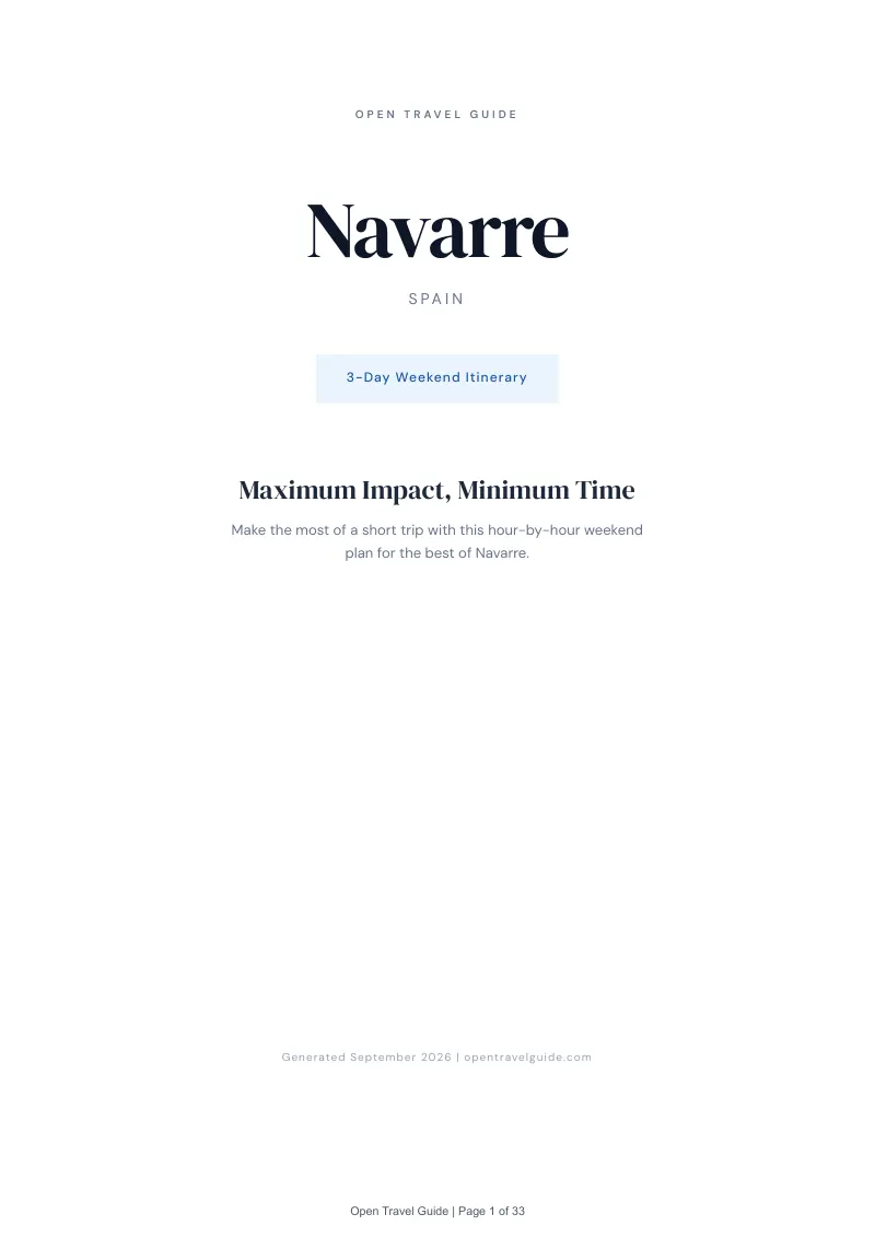 Navarre Complete Travel Bundle: 3-day itinerary · Cover