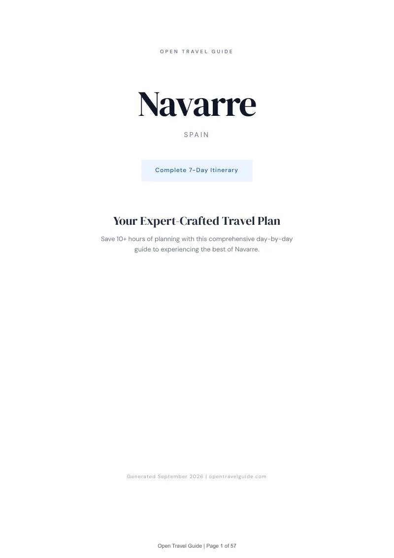 Navarre Complete Travel Bundle: 7-day itinerary · Cover