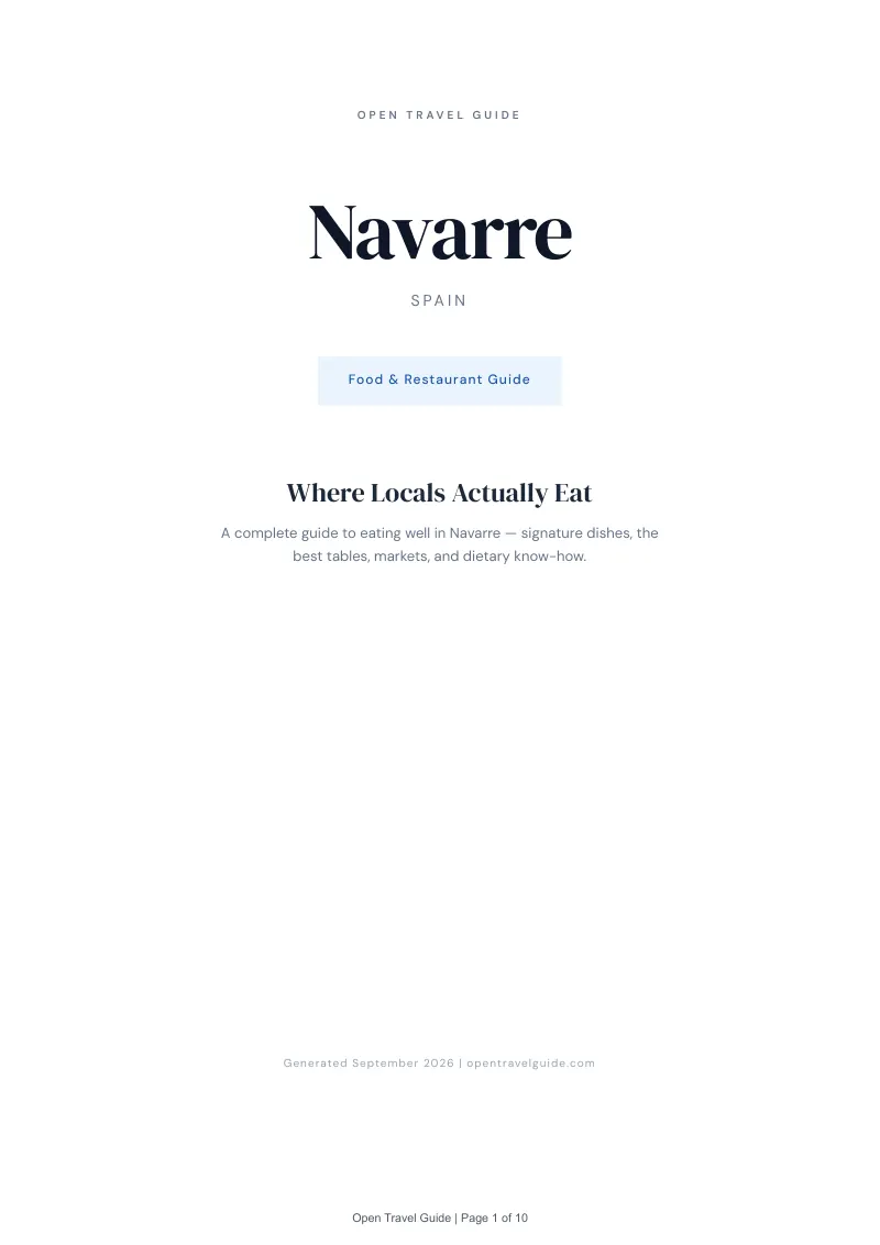 Navarre Complete Travel Bundle: Food guide · Cover
