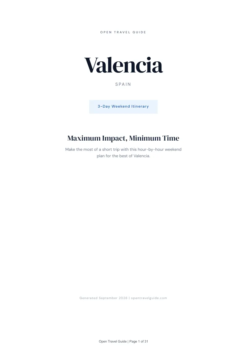 Valencia Complete Travel Bundle: 3-day itinerary · Cover