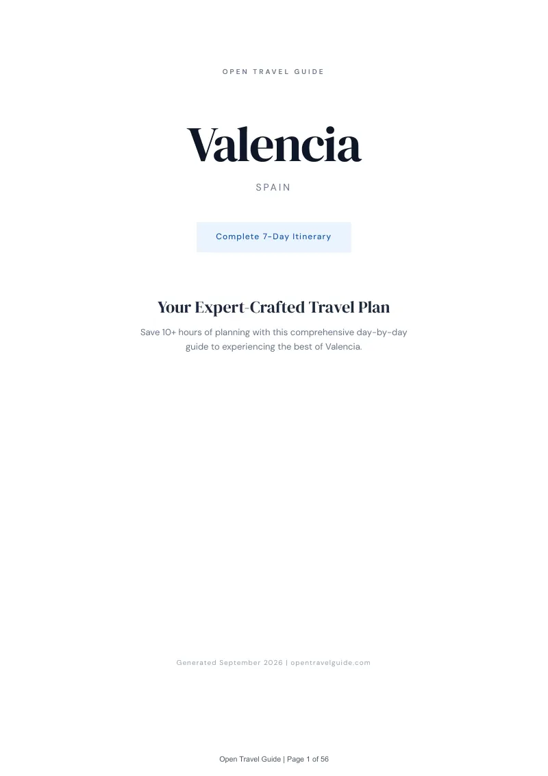 Valencia Complete Travel Bundle: 7-day itinerary · Cover