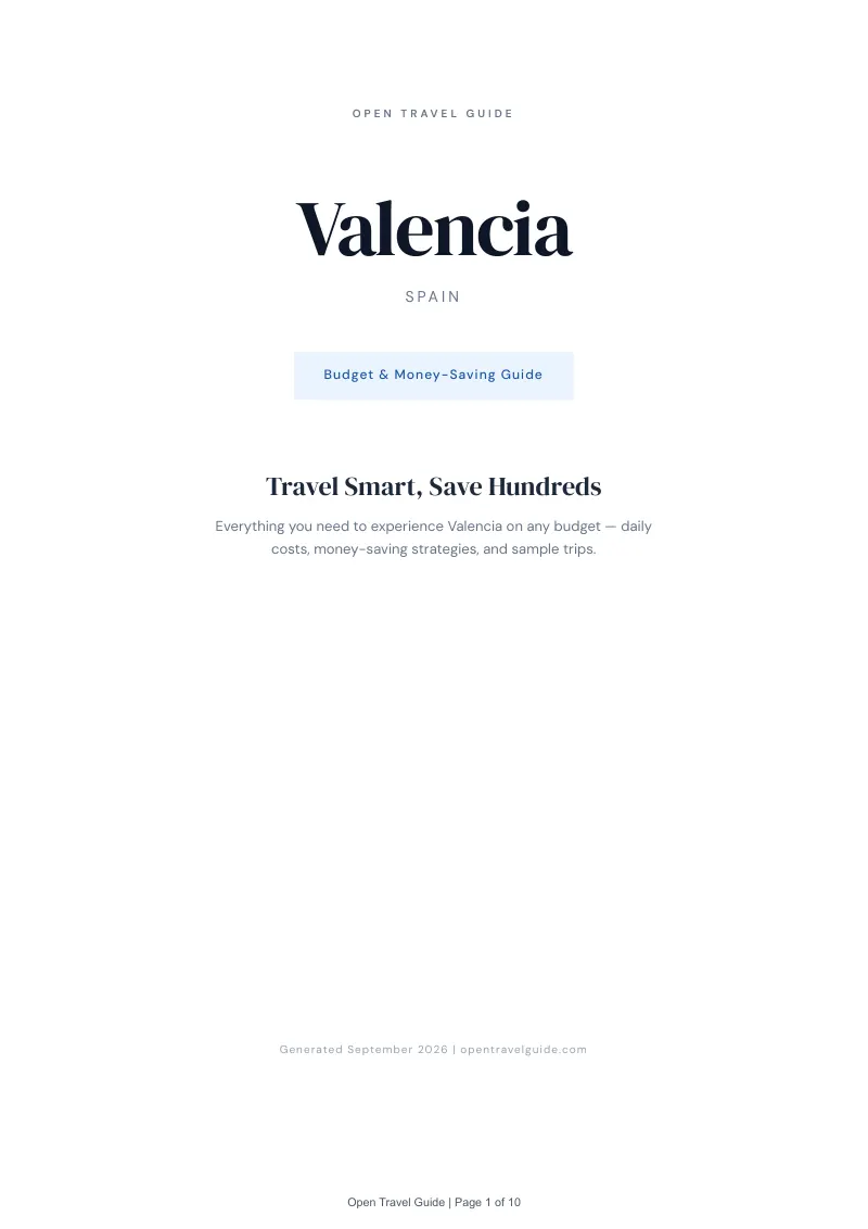 Valencia Complete Travel Bundle: Budget guide · Cover