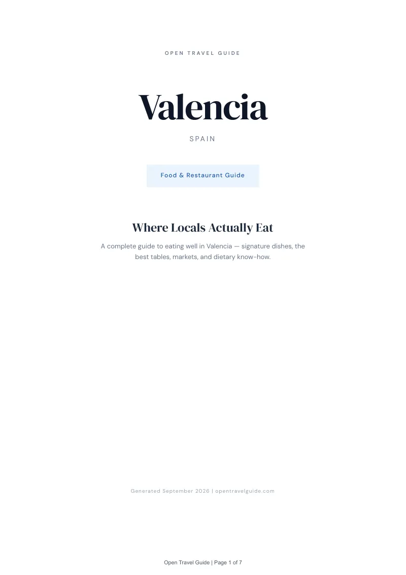 Valencia Complete Travel Bundle: Food guide · Cover