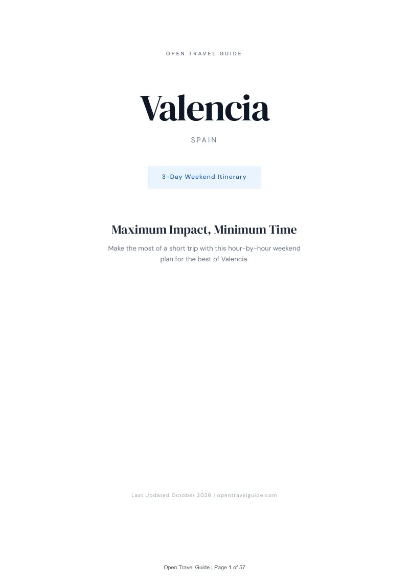 Valencia 3-Day Weekend Itinerary: Cover