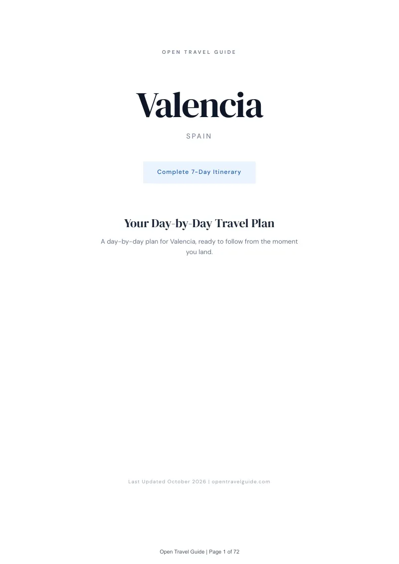 Valencia 7-Day Itinerary: Cover