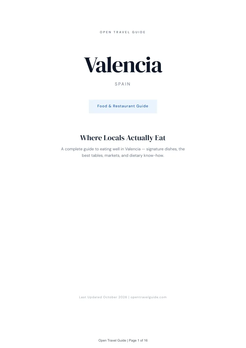 Valencia Food & Restaurant Guide: Cover