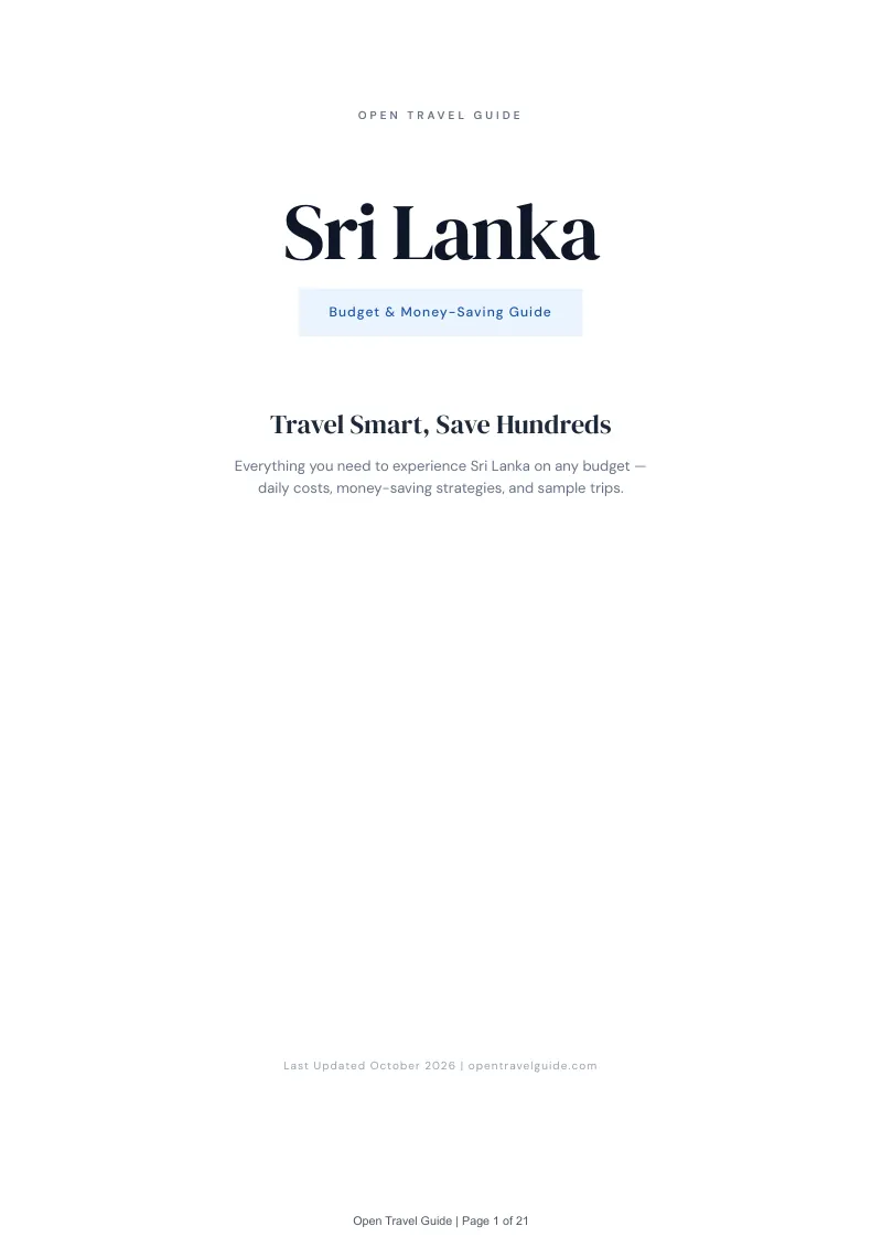 Sri Lanka Budget & Money-Saving Guide: Cover