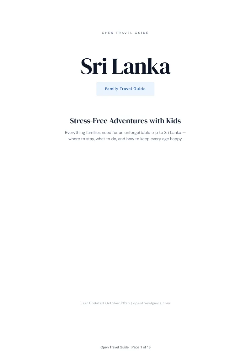 Sri Lanka Family Travel Guide: Cover