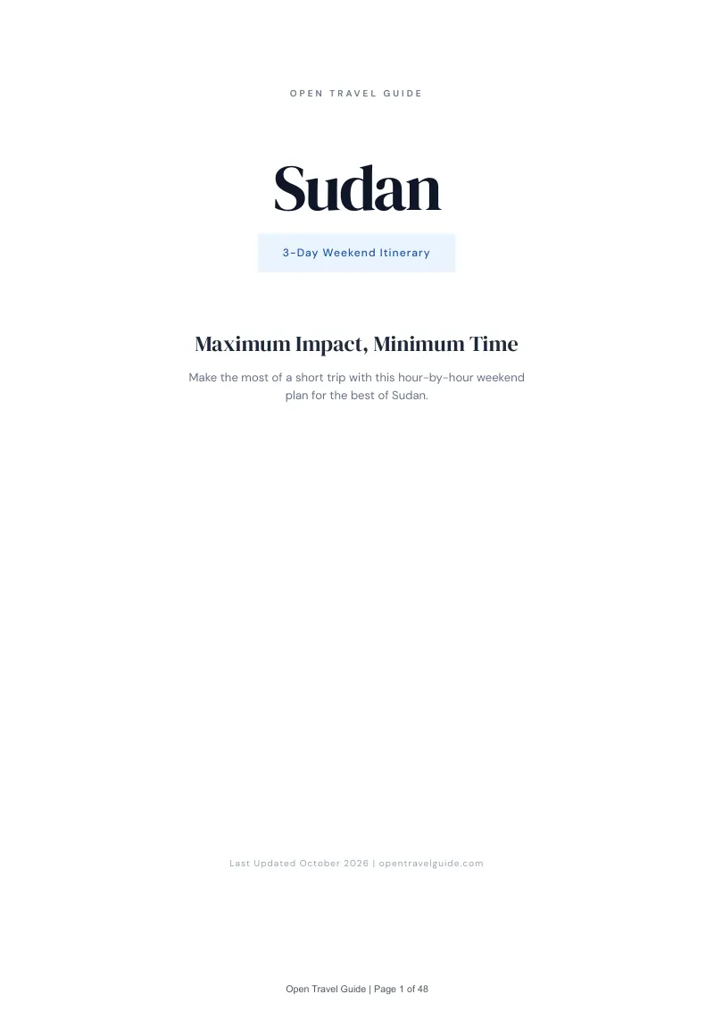 Sudan 3-Day Weekend Itinerary: Cover