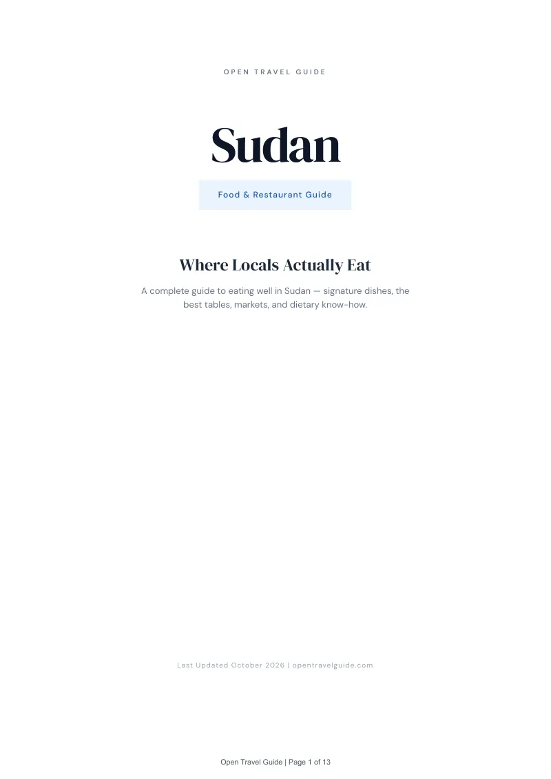 Sudan Food & Restaurant Guide: Cover