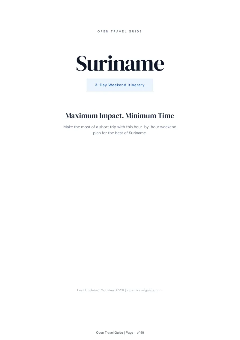 Suriname 3-Day Weekend Itinerary: Cover