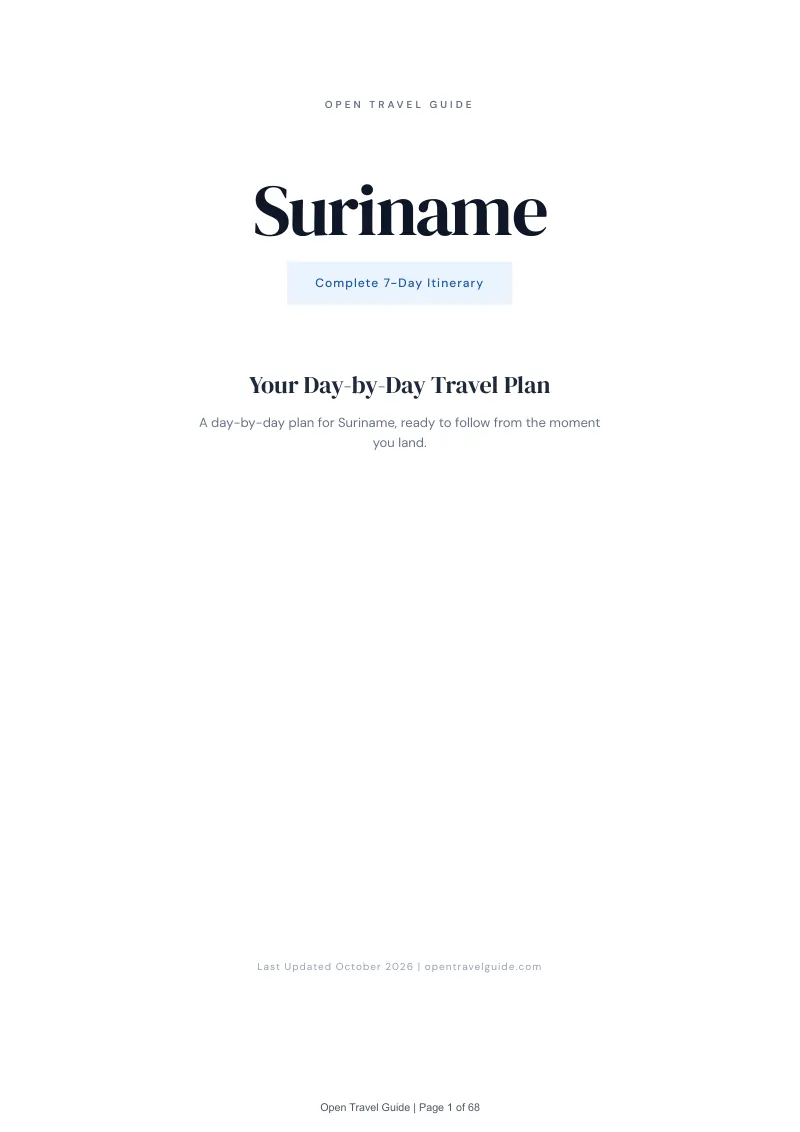 Suriname 7-Day Itinerary: Cover