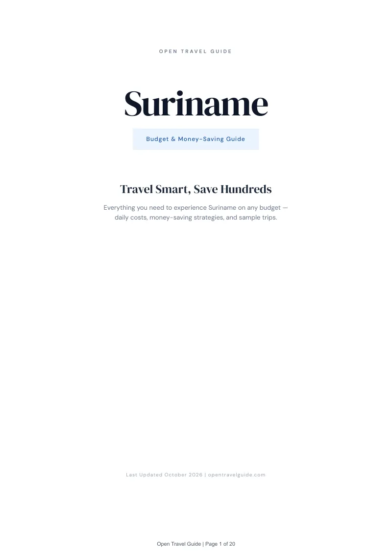 Suriname Budget & Money-Saving Guide: Cover