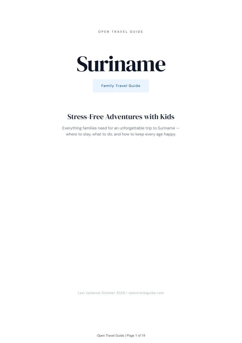 Suriname Family Travel Guide: Cover