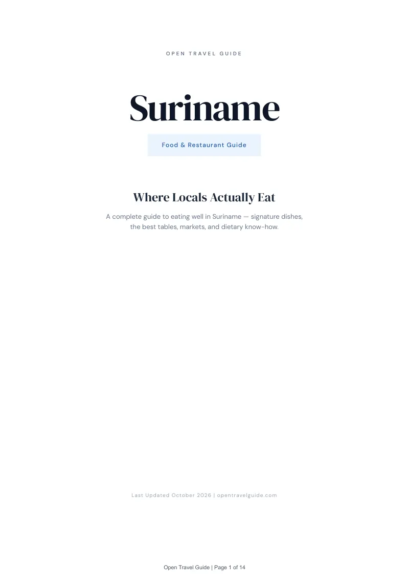 Suriname Food & Restaurant Guide: Cover