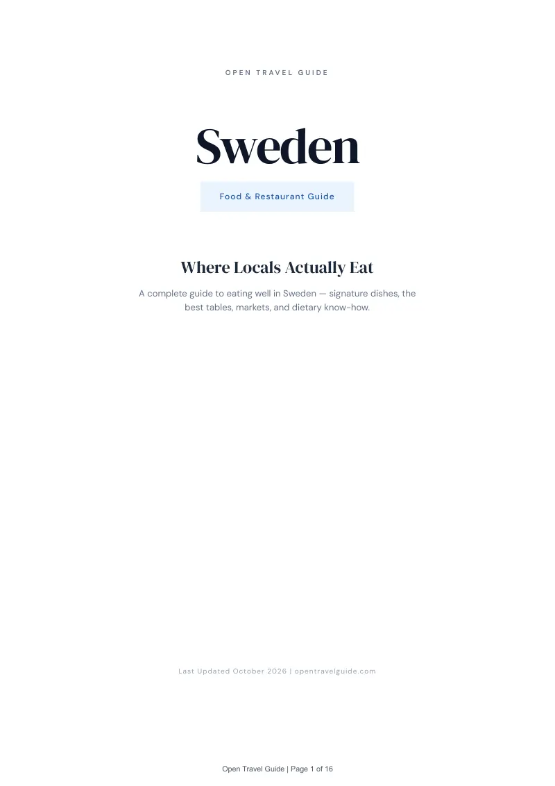 Sweden Food & Restaurant Guide: Cover