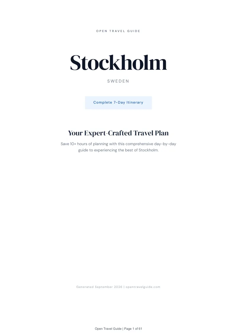 Stockholm Complete Travel Bundle: 7-day itinerary · Cover