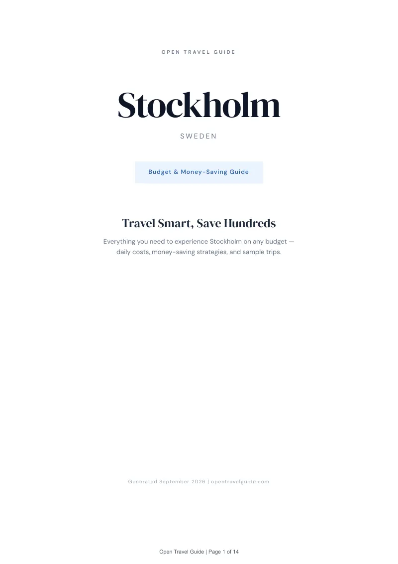 Stockholm Complete Travel Bundle: Budget guide · Cover