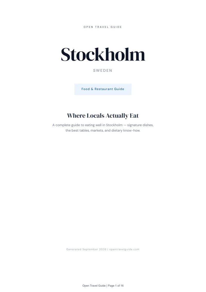 Stockholm Complete Travel Bundle: Food guide · Cover