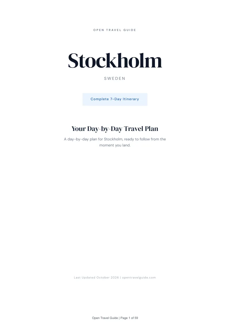 Stockholm 7-Day Itinerary: Cover