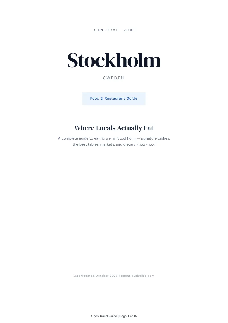 Stockholm Food & Restaurant Guide: Cover