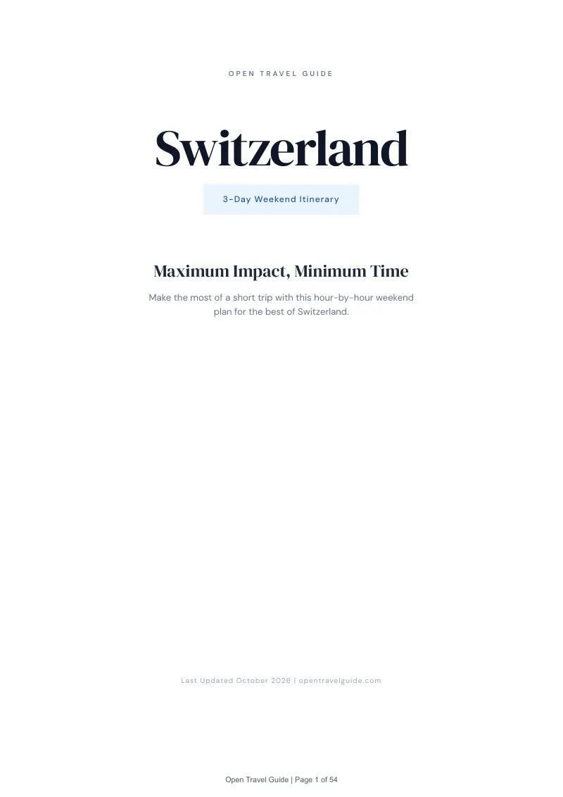 Switzerland 3-Day Weekend Itinerary: Cover