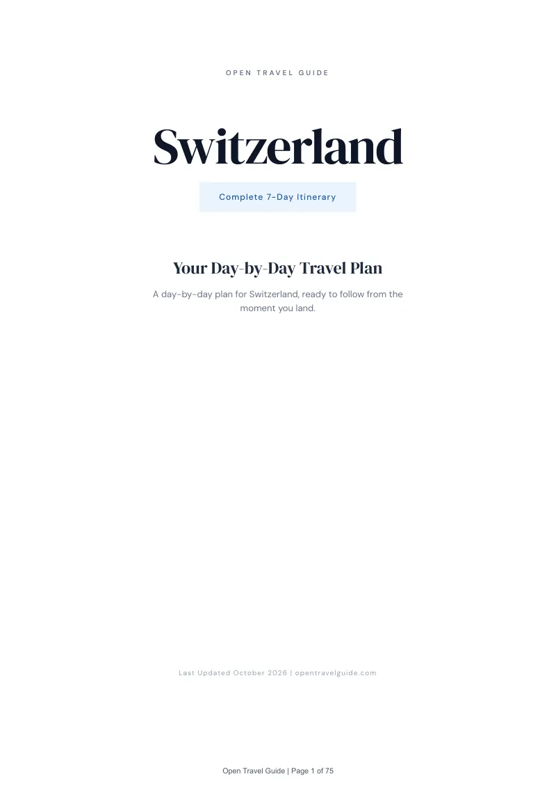 Switzerland 7-Day Itinerary: Cover