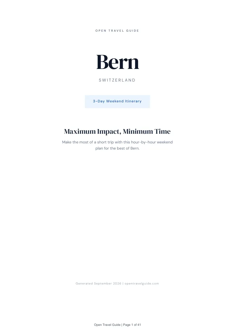 Bern Complete Travel Bundle: 3-day itinerary · Cover