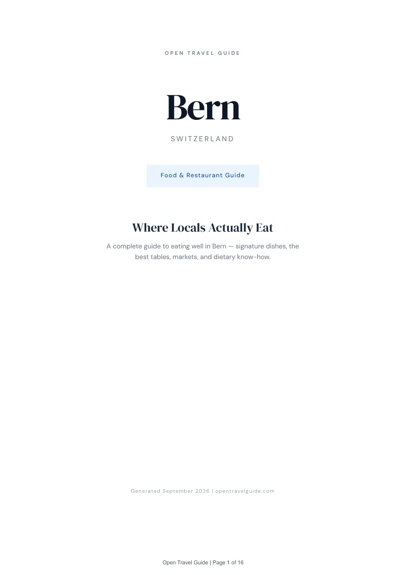 Bern Complete Travel Bundle: Food guide · Cover