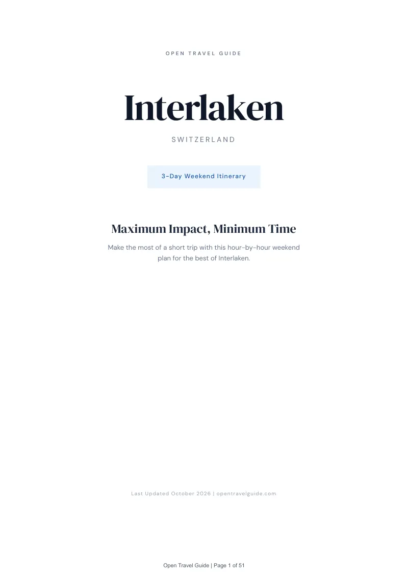 Interlaken 3-Day Weekend Itinerary: Cover