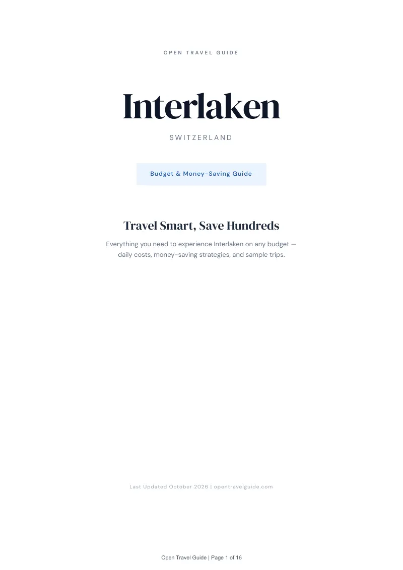 Interlaken Budget & Money-Saving Guide: Cover